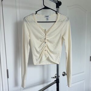 Tilly’s (RSQ) Ivory Ruched Front Blouse
